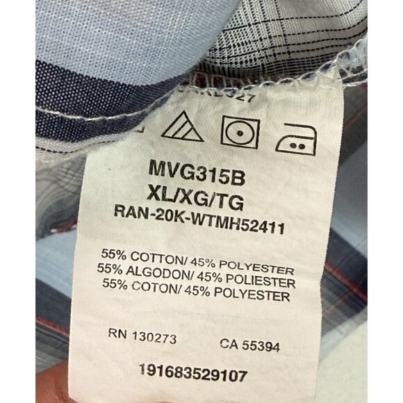 Wrangler Plaid Pearl Snap Long Sleeve Western Shirt Blue Red Gray Stitched Sz XL - Picture 8 of 10